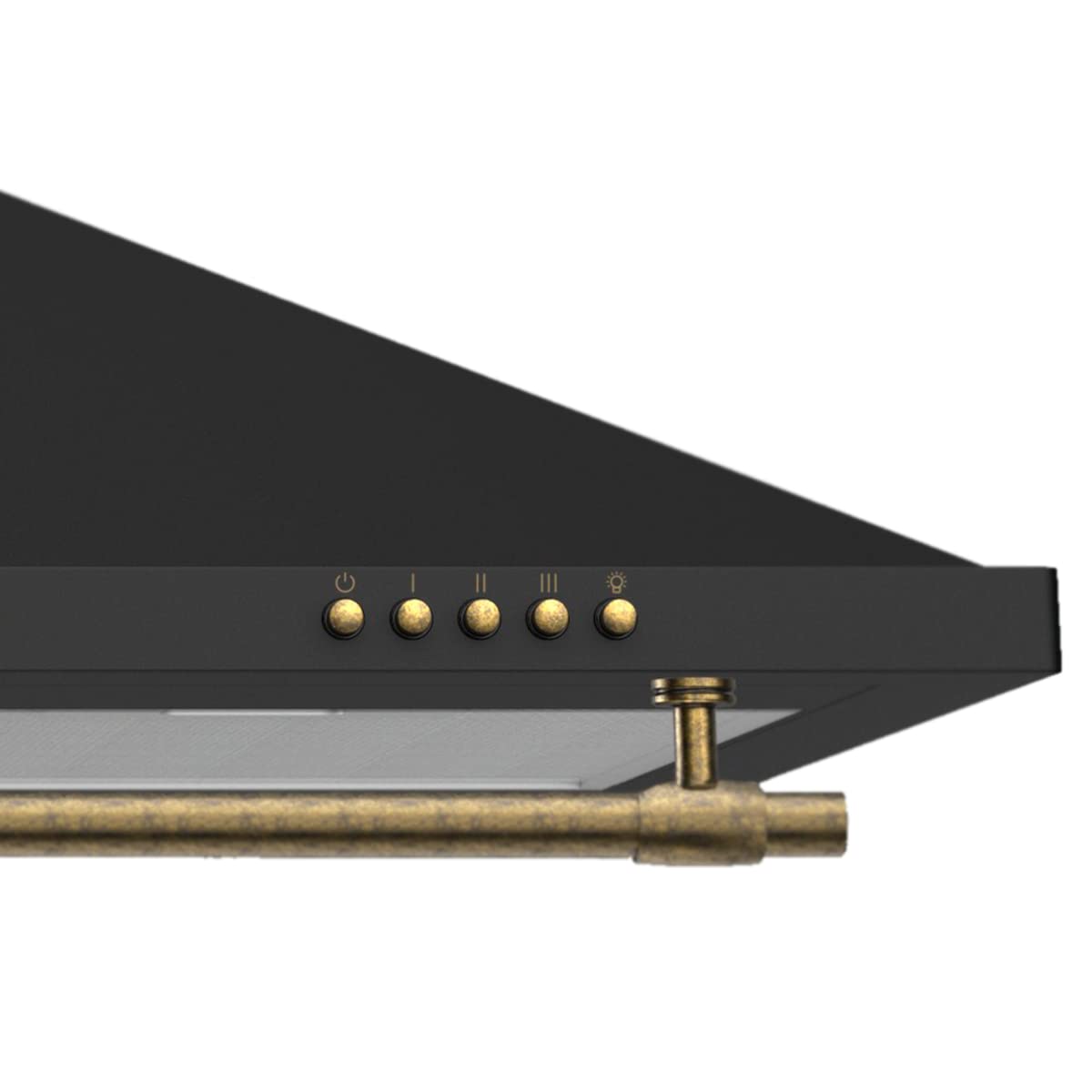INFINITON CMPP-RU92 - Campana de extracción rústica, Ancho 90cm, 500m3/h de extracción, 3 velocidades, Luz LED