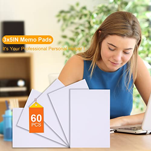 Paper Note Pads White Memo Pad Blank Writing Pad Memo Scratch Pad Paper Pad For Waitress Waiter Book To Do Grocery List Small Notebook Restaurant Checkbook, White (60, 3 X 5 Inch) #TOP6