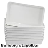 WITTKOWARE 3 Stück Kunststoffschalen, 200x125x35mm, stapelbar, sehr stabil, nahezu unzerbrechlich, weiß