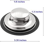 Garbage Disposal Stopper, 3.35 inch Kitchen Sink Stopper, Stainless Steel Universal Garbage Disposal Sink Drain Plug Cover for Insinkerator, Kitchenaid, Kohler, Waste King