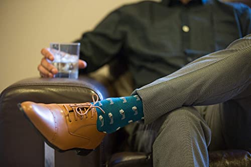 Image of Mint & Oak Printed Crew Socks For Men, Soft Cotton Calf Length Socks, Colorful Sock Gift For Men, Anti-Microbial & Odour Free, Funky Socks - Gift Box of 3