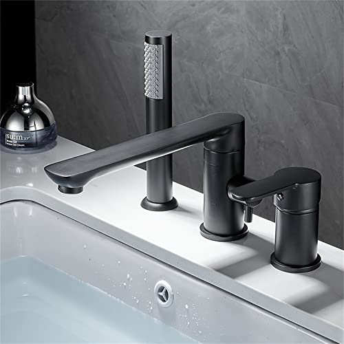 Robinet de baignoire cascade à long bec et douchette pour remplissage rapide - 2