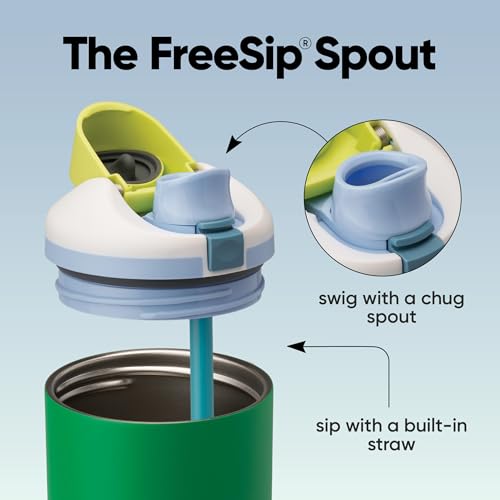 Image of Owala FreeSip Tumbler Insulated Stainless Steel Water Bottle with Built-in Straw and Side Handle, For Travel, Work, School, and Sports, 40oz, BPA Free, Leak Proof, Putting Green