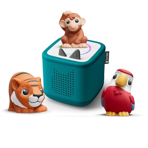 tonies Toniebox 2 Bundle Incl. My First Dschungel Set, Meeresgrün, Audioplayer für Hörbücher, Lieder, Einschlafen und Tonieplay für Kinder