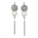 Produktbild Lange Ohrringe silber farbig mit rose Steinen und einer Quaste - Hochwertiger Modeschmuck