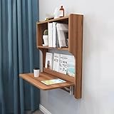 BAYTEWJX Mesa Abatible Multifuncional Escritorio De Pared Abatible Flotante Mesa Pequeña De Madera Montada En La Pared con Espacio De Almacenamiento para Dormitorio Oficina Sala De Estar.