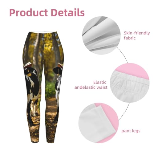 Leggings de compresión suave con estampado de vaca para mujer 6