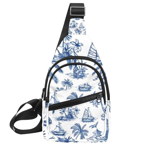 Sac à dos à bandoulière bleu réglable et imperméable pour le sport