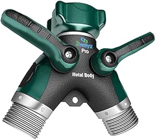 2WAYZ- Hose splitter, two way heavy duty, garden faucet, faucet splitter, hose y splitter, garden hose y splitter, hose bib splitter, all metal