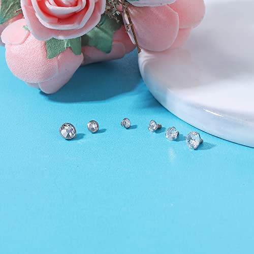 ZS 16G Stainless Steel Dermal Piercing Jewelry Diamond Dermal Anchor
