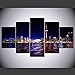 Produktbild axqisqx Wohnzimmer Wandkunst Bilder 5 Stücke Downtown Toronto Cityposter Leinwand Malerei Modulare Gedruckt Cuadros Dekoration