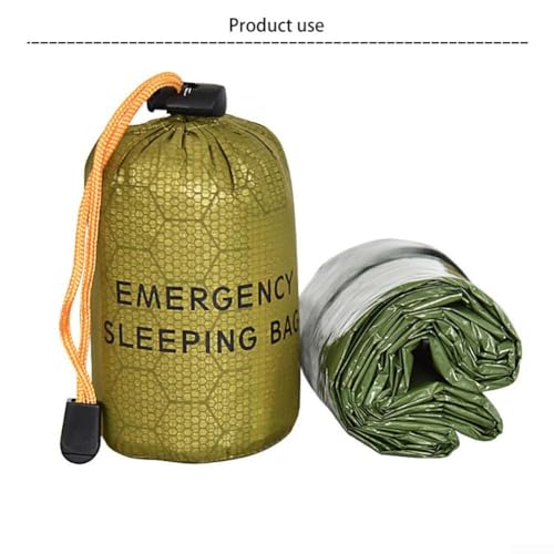 Survival Blanket, Bolsa térmica Bivy, película de aluminio para retención de calor, impermeable y cortaviento para camping, senderismo y rescate (bolsa de almacenamiento) miniatura 7
