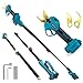 Akku Astschere Elektrische Gartenschere 2 IN 1 Teleskop Stange für Makita 18V, Bürstenlosen Motor Elektrisch Astsäge Batterie Schere LCD zum Beschneiden von Bäumen Obstbäumen (ohne Akku und Ladegerät)