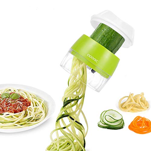Handheld Vegetable Slicer, Adoric Vegetable Spiralizer Upgraded 4 in 1 Heavy Duty Veggie