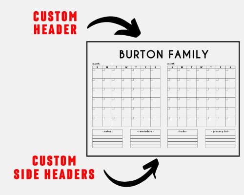 Acrylic Two Month Wall Calendar - Dry Erase Two Month Planner Family Calendar 2022 Calendar W Marker, Monthly And Weekly Double Month Board (36"X24", Standard Package) #TOP6