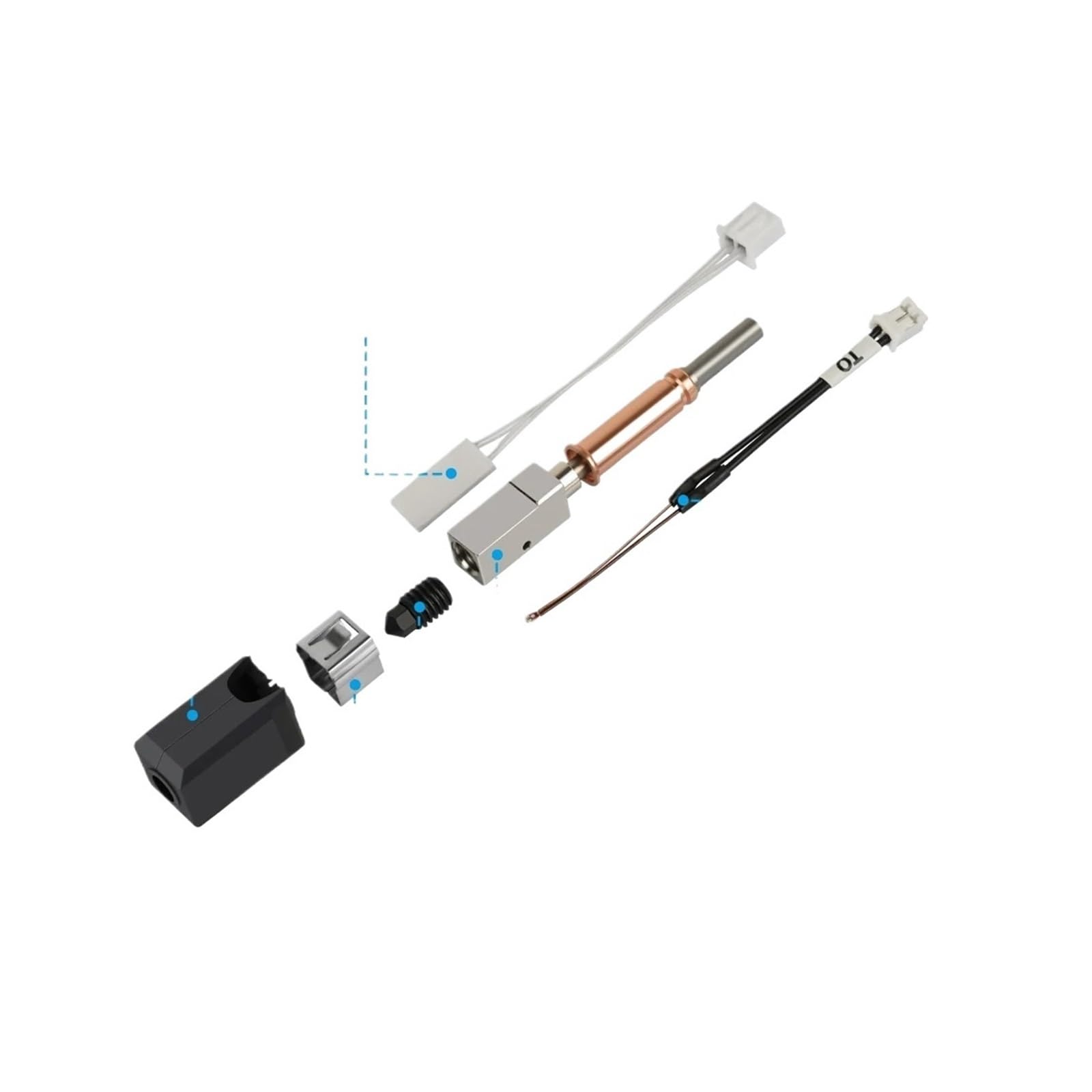 Kompatibel for 3 Upgrade Hotend Kit Combo Hot End Düse Thermistor Heizrohr, kompatibel for K3 Drucker Ersatzteil(Red)