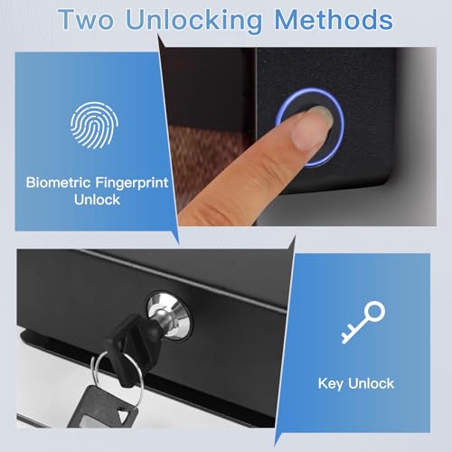 Image of Custom Biometric Hidden Gun Safe fits 2 Pistols with Your Photos