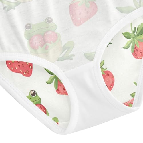 Wusikd Frogs Swimming Girls' Underwear Cotton Cute Girls Briefs Soft Toddler Underwear 2T4