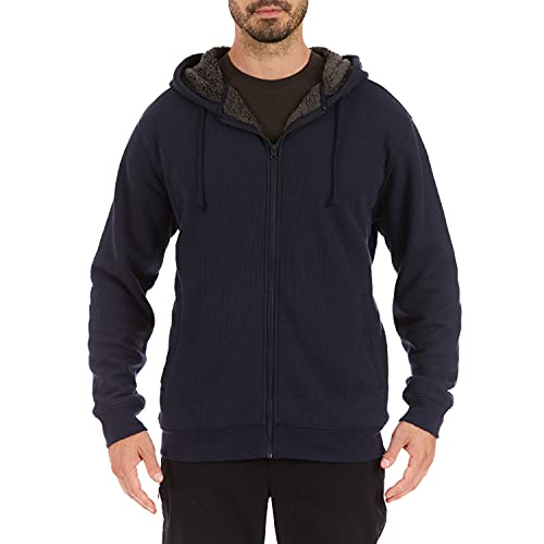 Image of Smith's Workwear Mens Big Men's Sherpa-bonded Thermal Knit Hooded Jacket