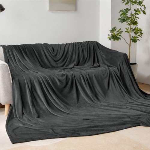Image of BEDELITE Big Fleece Blanket 120 inch x 120 inch (10' x 10'), Super Soft Fluffy Fuzzy Oversized King Blanket for Bed, Couch, Sofa, Camping, Extra Large Fits Whole Family, Charcoal Grey