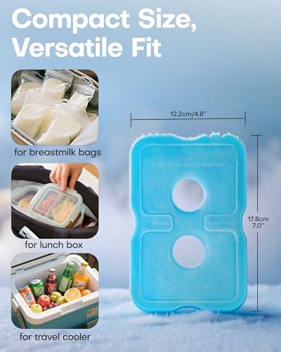 HOTOR Reusable Ice Packs for Cooler & Lunch Boxes – Slim, BPA-Free, Leakproof Gel Packs for Lunch Bag, Cooler Backpack & Travel Food Storage (4 Packs) - Image 6