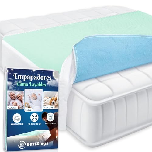 BestZings - Empapadores Cama Adultos Lavables - Protector Colchon 90 - Empapadores 60x90 - Pipi stop - Empapadores perros...