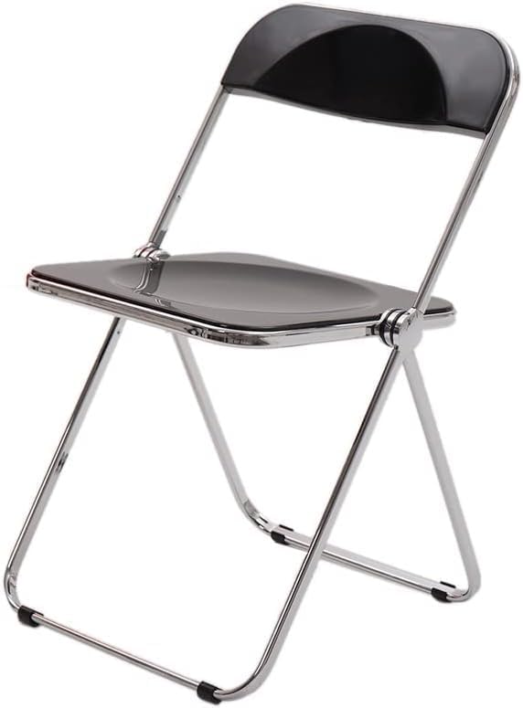 Clear Acrylic Folding Chair with Electroplated Silver Legs Lightweight and Stylish Foldable Chair for Dining