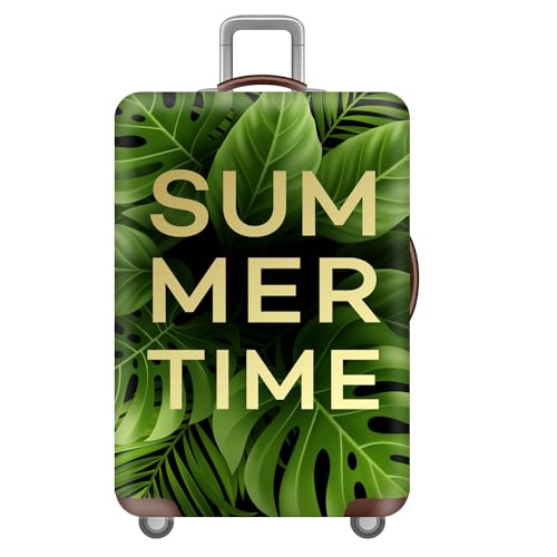 Luggage Cover for Suitcase, Summer Geometry Business Suitcase Cover Protector Fit 18-32 Inch Luggage, Baggage Covers with Zipper for Travel (M(22-24inch suitcase),Monstera Deliciosa)