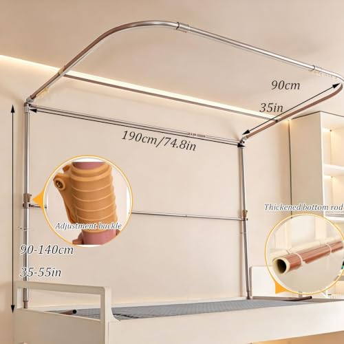 Dosel plegable tipo tienda ajustable con cortinas para litera de estudiante 8