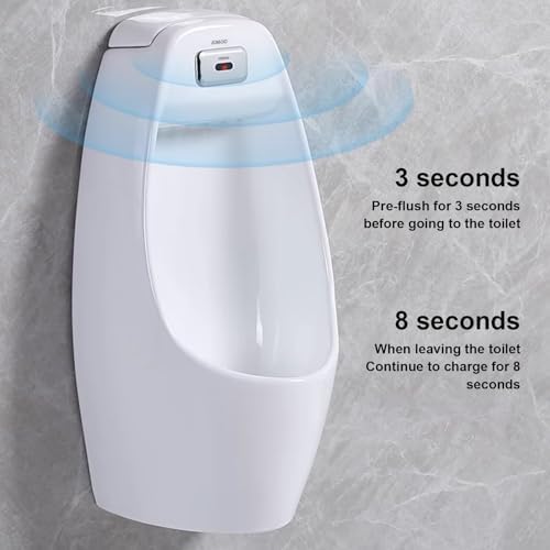 High-Efficiency Wall-Mounted Intelligent Sensor Urinal, Anti-Odor Ceramic Design for Commercial Use in Bars, Hotels, and Bathrooms, Eco-Friendly Flushing System