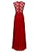 Miusol Vintage Chiffon Largo Fiesta Vestidos para Mujer Rojo Medium