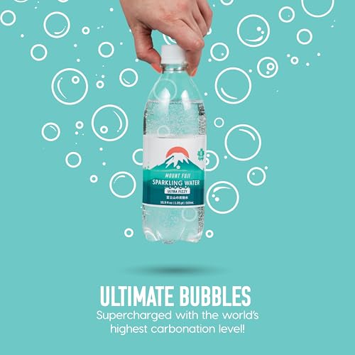 Image of IRIS Sparkling Water Bottles, 16.9 fl oz, 48-Pack, Strong Carbonation from Mount Fuji Spring, Refreshing Japanese Natural Mineral Seltzer Carbonated Soda Water, Product of Japan