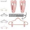 TOFIIGREM Light Pink Velvet Hangers Clips 20 PCS, Non-Slip Velvet Clip for Pant Skirt Velvet Hangers, Strong Baby Kids Velvet Hangers Clips