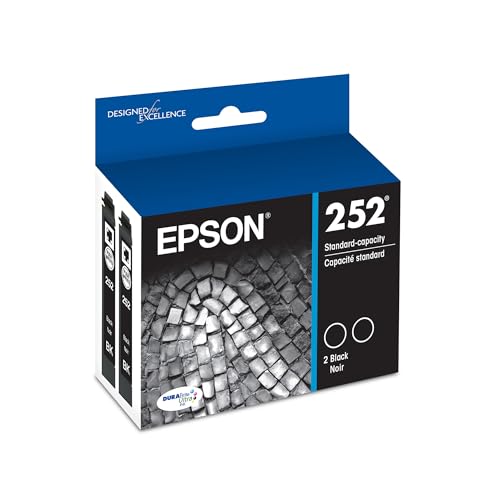 Image of Epson 252 DURABrite Ultra Ink Standard Capacity Black Dual Cartridge Pack (T252120-D2) Works with Workforce WF-3620, 3640, 7110, 7610, 7620, 7710, 7720, 7210