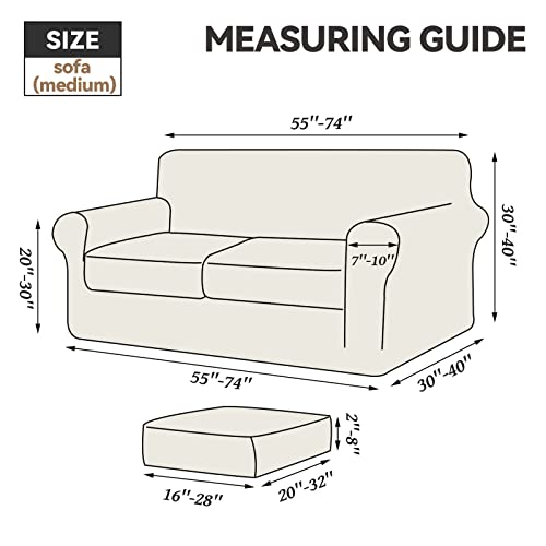 Amazon – WEERRW Velvet Stretch 3 Pieces Couch Cover for Sofa Washable, Silver Grey - image 7