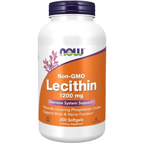 Image of NOW Foods Supplements, Lecithin 1200 mg with naturally occurring Phosphatidyl Choline, 200 Softgels