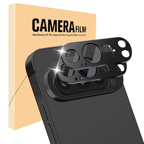 NECARSIN 2 Pack for Google Pixel 9 Pro XL Camera Lens Protector,Premium Metal Tempered Glass Camera Cover,Anti-Scratch High Definition Camera Screen Protector for Pixel 9 Pro XL (Black)
