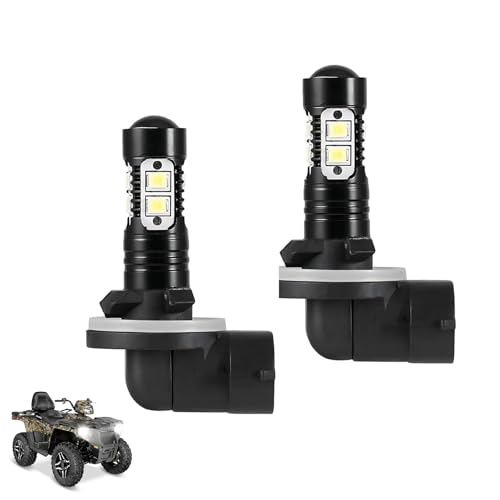 JahyShow 881 LED Fog Light Bulbs, 50W 6500K Cool White DRL Replacement, 12V-24V Wide Voltage for Tractor, Snowblower, ATV, UTV, IP67 Weather-Resistant, Fits 886 894 896 898, 2 Pack