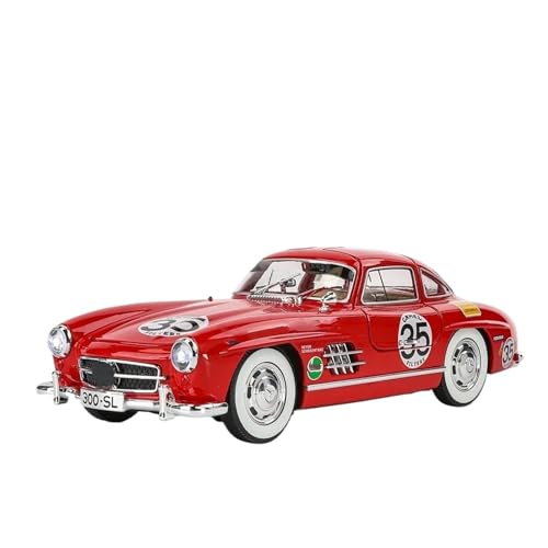 1 24 para Mercedes-Benz 300SL Vehículo Modificado Modelo De Aleación Coche Diecasts Fundición De Metal Sonido Y Luz Coche Juguetes No Control Remoto Modelos(Rojo)