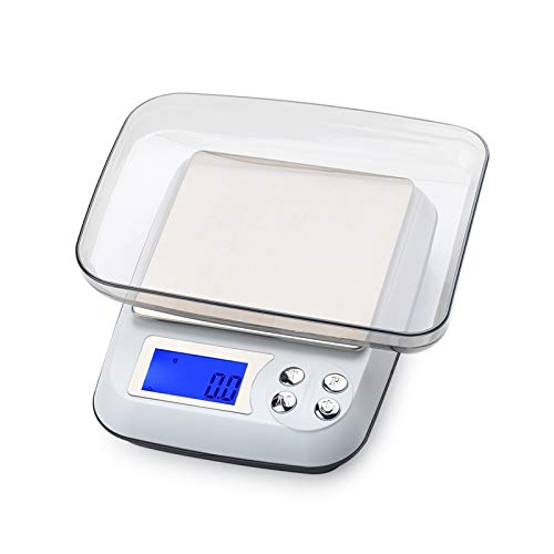 Electronic Multifunctional Weighing Scale,3kg 0.1g LCD Digital Kitchen Scale Household Large Stainless Steel Platform Food Diet Scales Counting Balance with Tray Accurate Measurement (One Color)