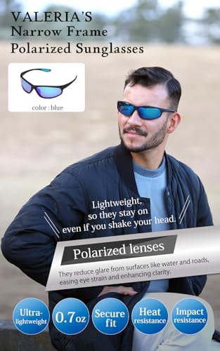 Image of valeria Polarised Sports Sunglasses TAC Lenses Hard Case Included UV400 Narrow Frame