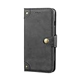 Auotu PU Leder Flip Brieftasche Mit Kamera Schutz Handyhülle Lederhülle Cover Tasche Hülle Hülle Etui für Blackview Xplore 1 5G Smartphone (Schwarz)