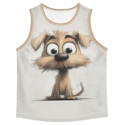 Baby Boys Sleeveless Tank Top Funny Dog Toddler Athletic Vest 3-10T - Main Image