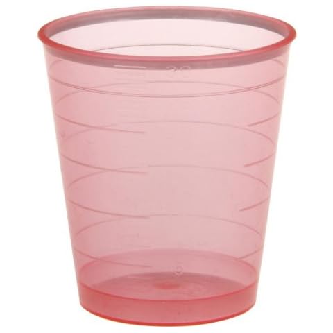 Medizinbecher Set: Becher 30ml 80Stück rot + 80 Stück Deckel weiss Cover
