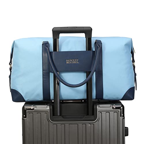 Badgley Mischka Barbara Canvas Tote Weekender Travel Bag (Light Blue)3