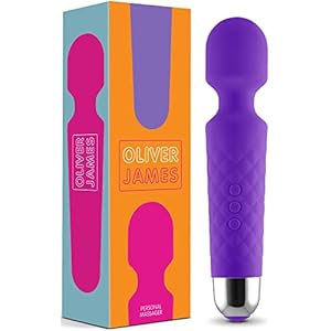 Oliver James Vibrator – oplaadbare persoonlijke personal massager, draadloos met 20 vibratiepatronen en 8 snelheden – inclusief reistasje – Geweldig om te gebruiken na het sporten (paars)