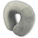 Cuscino per il collo con schiuma viscoelastica - Cuscino da viaggio a forma di U con effetto memory foam - Dimensioni: 33 x 33 x 10 cm - Colore: grigio chiaro - Cuscino da viaggio viscoelastico