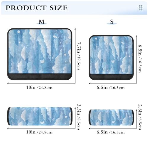 Image of 2 Pack Seatbelt Covers Seat Belt Cover Pad for Adults Boys Girls Car Seat Strap Covers Pads Cushion Universal Shoulder Strap Pad Protector for Backpack Camera Bag 10x7.7Inch Blue Gradient Cloud and St