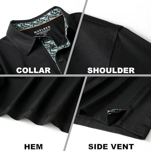 Image of Mens Polo Shirts Short and Long Sleeve Casual Solid Stylish Dry Fit Performance Designed Collared Golf Polo Shirts for Men