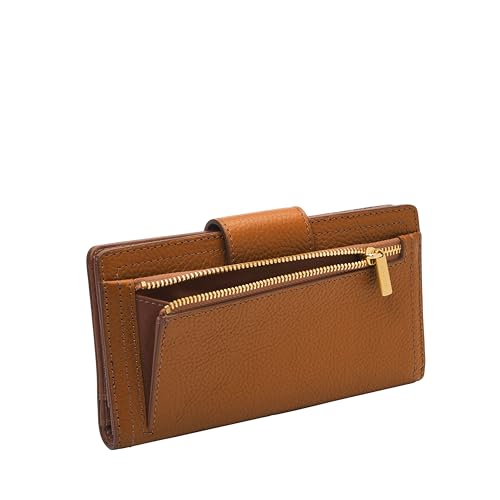 Image of Fossil Women's Logan Leather Wallet RFID Blocking Tab Clutch